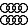 Набір вінілових наклейок на автомобіль - Audi Логотип v3 (2шт.)