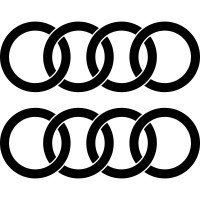 Набор виниловых наклеек на автомобиль - Audi Логотип v3 (2шт.)