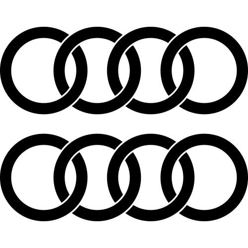 Набір вінілових наклейок на автомобіль - Audi Логотип v3 (2шт.)