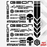 Набор наклеек на мотоцикл, мопед, скутер, в стиле Geon, 40*30 см