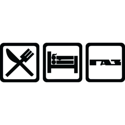 Вінілова наклейка на автомобіль - Eat Sleep ГАЗ