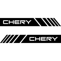 Набір наклейок на дзеркала авто - Смуги Chery (2шт)