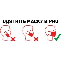 Вінілова наклейка - Одягніть маску вірно (карантин, covid, коронавірус)