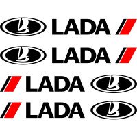 Набір вінілових наклейок на ручки авто - Lada (4 шт.)