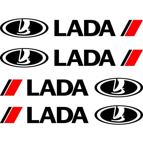 Набір вінілових наклейок на ручки авто - Lada (4 шт.)