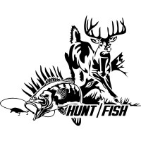Виниловая наклейка на автомобиль - Hunt/Fish - Охота/Рыбалка