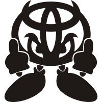 Вінілова наклейка на автомобіль - Toyota Чортик