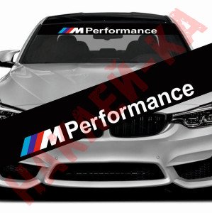 Сонцезахисна наклейка на лобове скло автомобіля - BMW M Performance, 135*20 см Сонцезахисна наклейка на лобове скло автомобіля - BMW M Performance, 135*20 см