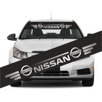 Сонцезахисна наклейка на лобове скло автомобіля - Nissan, 135*20 см