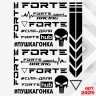 Набір наклейок для мотоцикла, мопеда, скутера у стилі Forte, 40*30 см