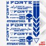 Набір наклейок для мотоцикла, мопеда, скутера у стилі Forte, 40*30 см