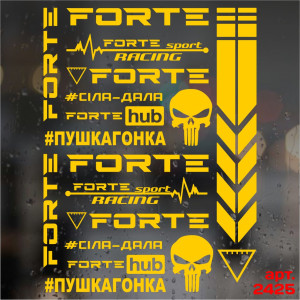 Набір наклейок для мотоцикла, мопеда, скутера у стилі Forte, 40*30 см