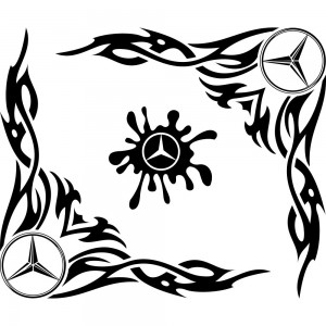 Набір наклейок на автомобіль - Куточки на бічні стекла Mercedes-Benz