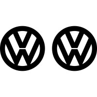 Набор виниловых наклеек на автомобиль - Логотип Volkswagen v2 (2шт)