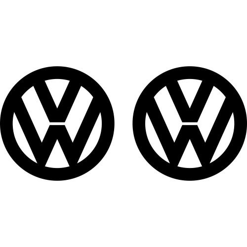 Набір вінілових наклейок на автомобіль - Логотип Volkswagen v2 (2шт)