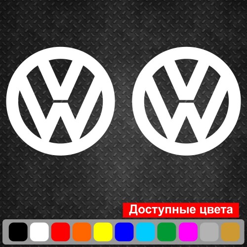 Набір вінілових наклейок на автомобіль - Логотип Volkswagen v2 (2шт)