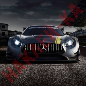 Сонцезахисна наклейка на лобове скло автомобіля - AMG, 135*20 см