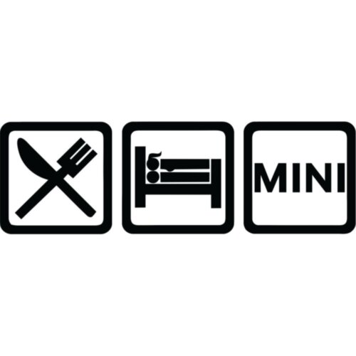 Виниловая наклейка на автомобиль - Eat Sleep Mini