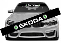 Сонцезахисна наклейка на лобове скло автомобіля - Skoda, 135*20 см