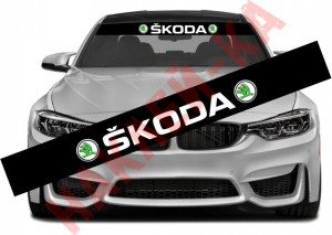 Сонцезахисна наклейка на лобове скло автомобіля - Skoda, 135*20 см Сонцезахисна наклейка на лобове скло автомобіля - Skoda, 135*20 см