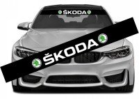 Сонцезахисна наклейка на лобове скло автомобіля - Skoda, 135*20 см