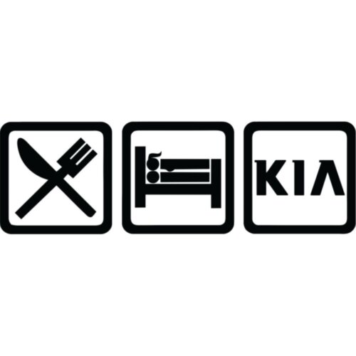 Вінілова наклейка на автомобіль - Eat Sleep Kia