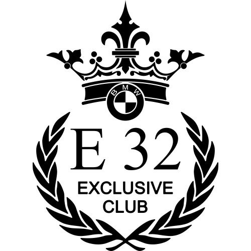 Виниловая наклейка на автомобиль - BMW e32 Exclusive Club