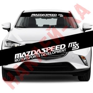 Сонцезахисна наклейка на лобове скло автомобіля - Mazda SPEED, 135*20 см