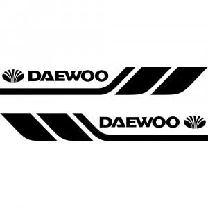 Набір вінілових наклейок на борт автомобіля - Daewoo (2 шт)