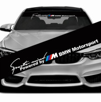 Солнцезащитная наклейка на лобовое стекло автомобиля - Sports mind BMW Motorsport, 135*20 см
