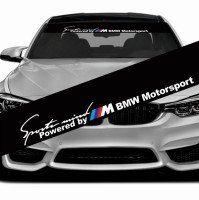 Солнцезащитная наклейка на лобовое стекло автомобиля - Sports mind BMW Motorsport, 135*20 см