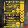 Набір наклейок для мотоцикла, мопеда, скутера у стилі Monster, 40*30 см