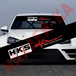 Солнцезащитная наклейка на лобовое стекло автомобиля - HKS Hi Power, 135*20 см Солнцезащитная наклейка на лобовое стекло автомобиля - HKS Hi Power, 135*20 см
