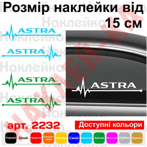 Набор виниловых наклеек на автомобиль - Opel Astra Пульс (2шт.)