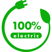 Вінілова наклейка на електромобіль - 100% electric