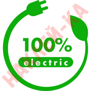Вінілова наклейка на електромобіль - 100% electric