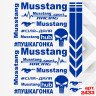 Набор наклеек на мотоцикл, мопед, скутер, в стиле Musstang, 40*30 см