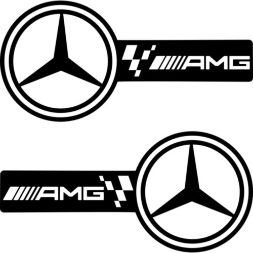 Набор наклеек на зеркала авто - Mercedes AMG (2шт)