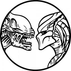 Вінілова наклейка на автомобіль - Alien vs Predator | Чужий проти Хижака