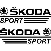 Набір наклейок на дзеркала авто - Skoda sport (2шт)