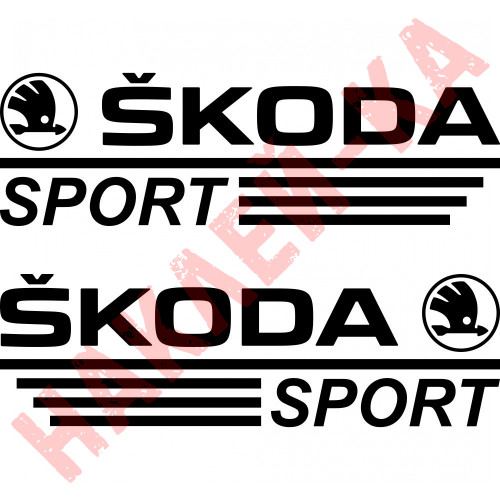 Набір наклейок на дзеркала авто - Skoda sport (2шт)