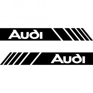 Набір наклейок на дзеркала авто - Смуги Audi (2шт)