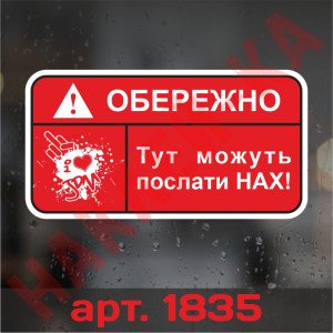 Вінілова наклейка наклейка на автомобіль - Обережно! I love JDM