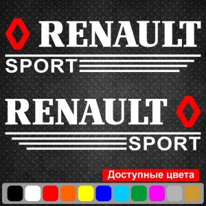 Набір наклейок на дзеркала авто - Renault Sport (2шт)