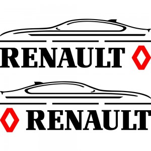 Набір наклейок на дзеркала авто - Renault (2шт)
