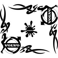 Набір наклейок на автомобіль - Куточки на бічні стекла Дівчина Volvo