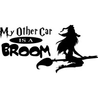 Вінілова наклейка - My other car is a broom / Моя друга машина - мітла
