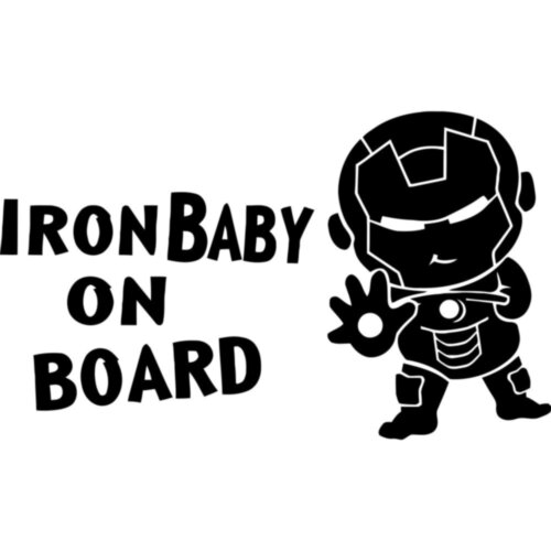 Вінілова наклейка на автомобіль - Iron Baby on Board