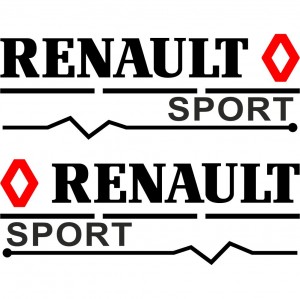 Набір наклейок на дзеркала авто - Renault v2 (2шт)