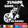 Вінілова наклейка на автомобіль - Junior Biker on Board Вінілова наклейка на автомобіль - Junior Biker on Board